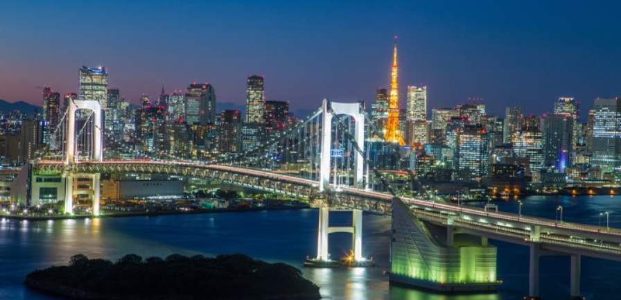 tokyo skyline with bridge